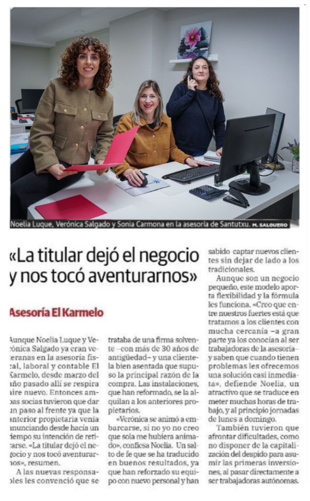 articulo asesoria el karmelo